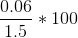 \frac{0.06}{1.5} * 100