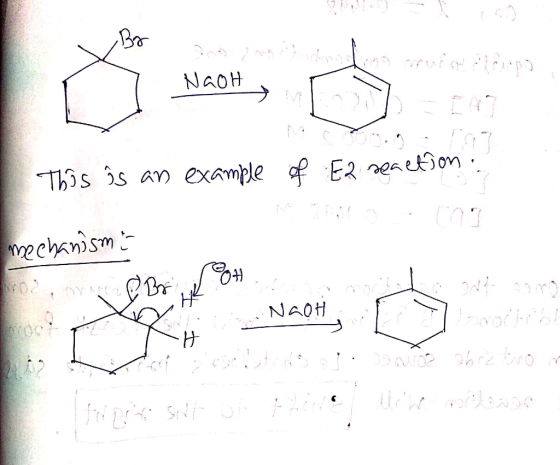 Nachty T [4] This ös an example of E2 seaetion : mechanism OH most gut gamo NaOH. Coop. Oo2 bizton