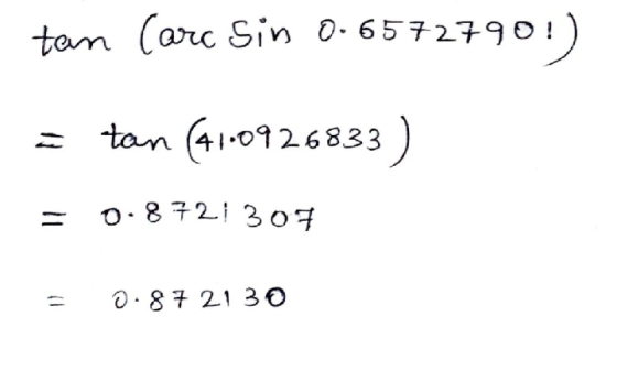 tan Carc Sin 0-6572790! 27901) tan (41-0926833) 0.8721307 11 0.8721 30