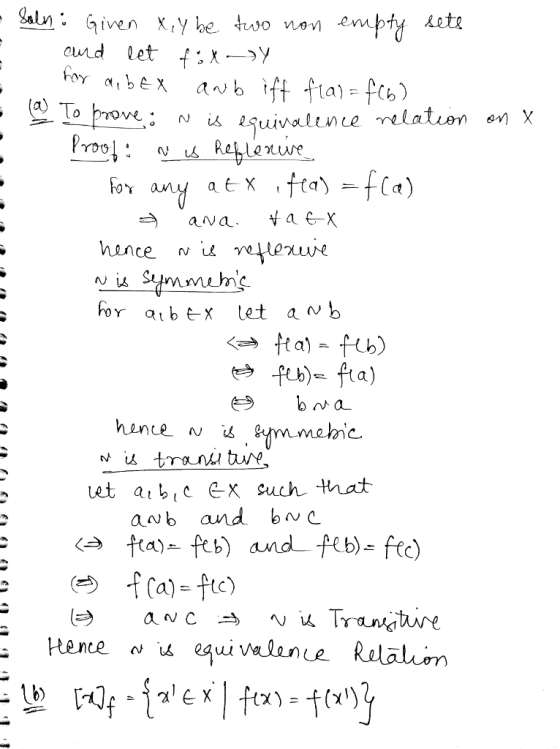 and let f:X- for any atX fta) (a) em mehnc tran t vet arb Cx such hat aNb and bc