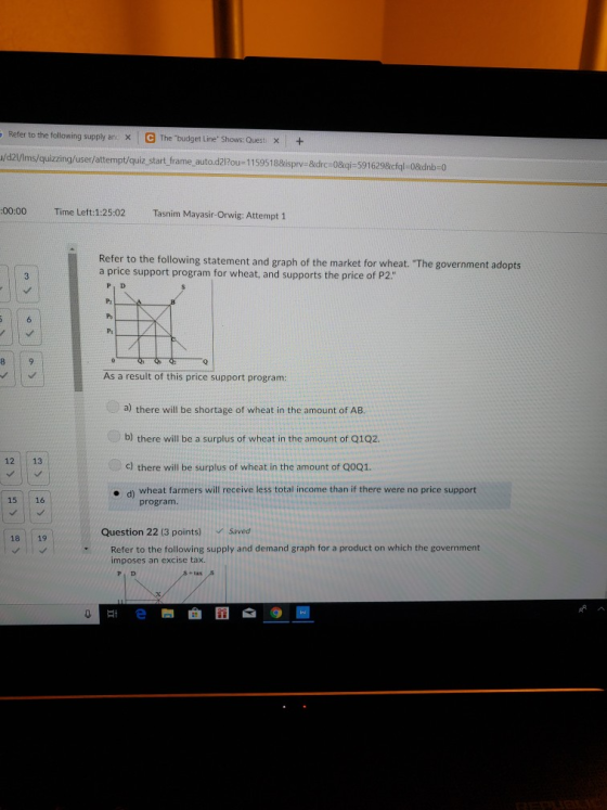 )Refer to the following supply an X C The budget Line Shows: Questi x + /attempt/quiz start frame auto.d2?ou-1159518Bisprv-