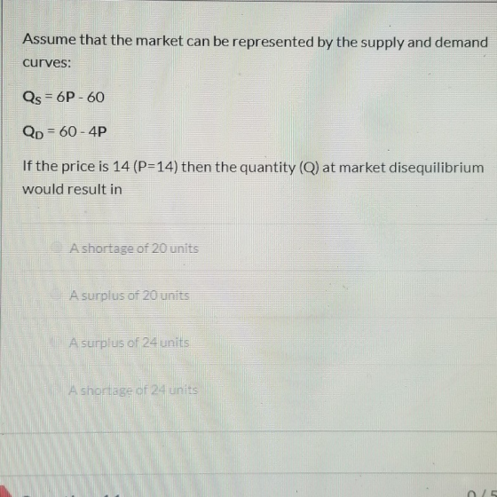 Assume That The Market Can Be Represented By The Supply And Demand