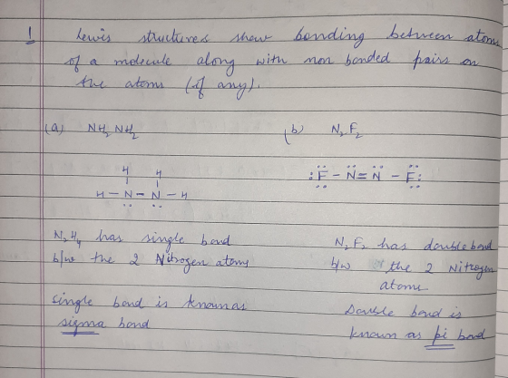 Lewis structures show of a molecule along with the atens (if any). bonding between non bonded pairs atom on ia NH NH 16 N₂ F