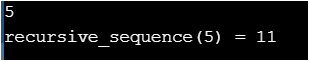л recursive_sequence (5) = 11