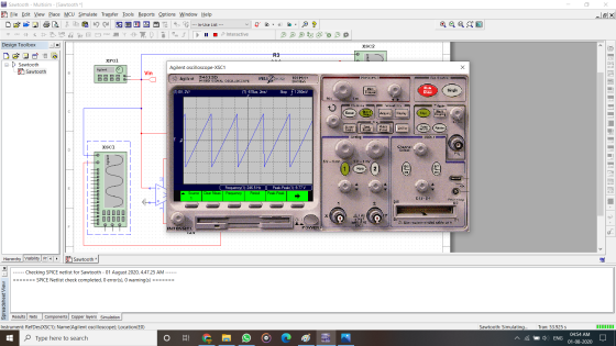 Chand Sawtooth - Multisim - Sawtooth *] - ? QQ@ga File Edit View Place MCU Simulate Transfer Tools Reports Options Window Hel