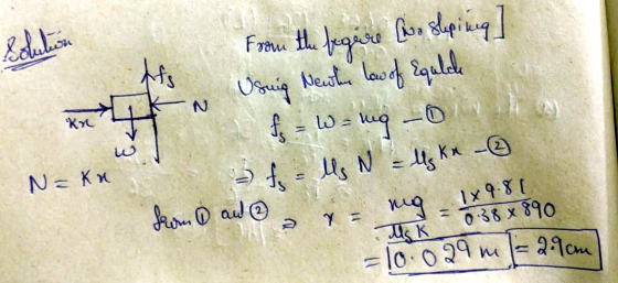 lebilecek Ky From the fegere (no sleping] Usuig Newthe law of Equlch N 4 - L5 - lua 0 Th - f = Us N = Mg Kn - Secom o aw @ N=