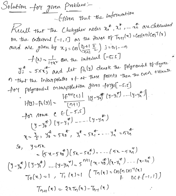 Recull at and are given by X; = cos(2 + 1 1 1 1 +(x) I Itar Solution for given Probleme - -Given that the information thet Th