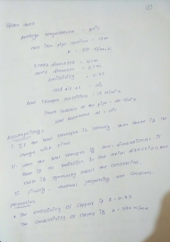 Giden dat O Average tempe25atuve 80 case io on pipe section 15m 50K cold ait at heat T?ansfes e rricient ?nnes Sa25face of the Pipe lao corn-Yk ail base ment atioc steady then these 8 no 7.Cf -the heat toan spe8 is stead change ofch time t when the heat toansper 78 one- dimensional a the axtal dtaectton beut vaatatton these i8 no the centext ine these i?sy mmetay about * The emfssivicy of Copper 5