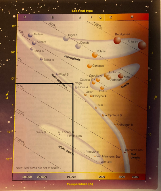 Spectral type 106 Alnilam 、、\Rigel A Betelgeuse Adhara Dene Antares 104 Spica A Polaris Supergiants Spica B Canopus ArcturuS