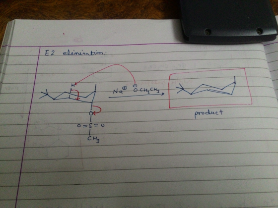 E2 elimination: N OCH₂ CH3 O product O=S=0 CH₂