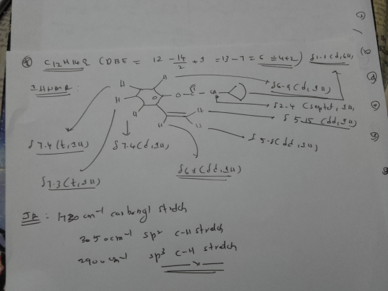 C12H144 COBE - 12 - 14 +1 = 13-1= 6 +4+2) di. lcd,64, 16 IHNMR H 2 O 86-9cdiga 82-4 Cseptet, IA, 4 8515 Cadora 15-8C dd isol