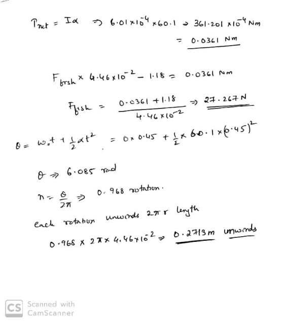 A cylindrical fishing reel has a moment of inertia of I = 6.01E-4 kg*m2 and a... - HomeworkLib A cylindrical fishing reel has a moment of inertia of I = 6.01E-4 kg*m2 and a... - HomeworkLib