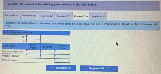Complete this question by entering your answers in the tabs below. Required 1B Required 2A Required 1A Required 2B Required 3