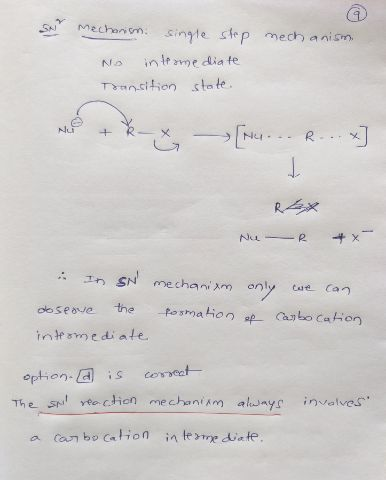 SN nech anism Mechanism single step No intermediate Transition state. REX R Nu 4 - In SN mechanism only doseove the formation