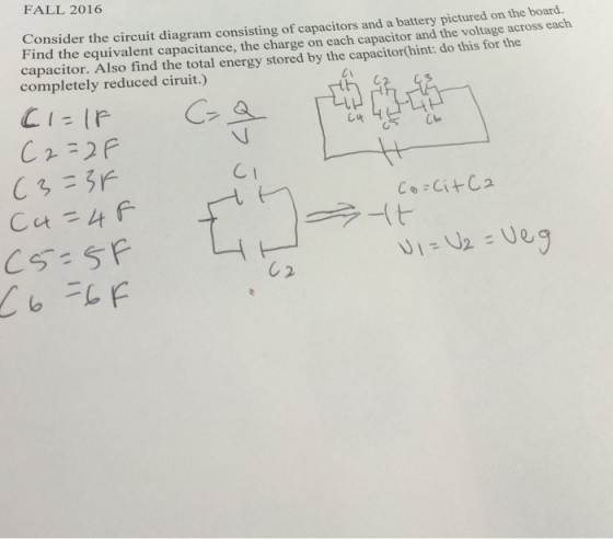 Consider the circuit diagram consisting of capacit