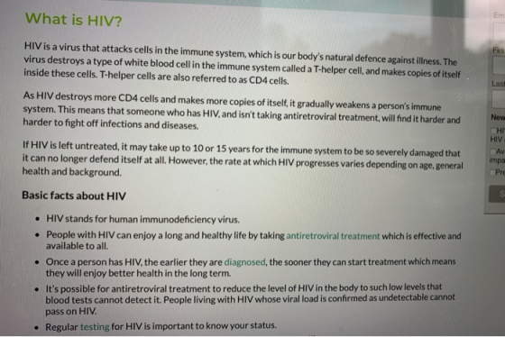 What is HIV? Em HIV is a virus that attacks cells in the immune system, which is our bodys natural defence against illness.