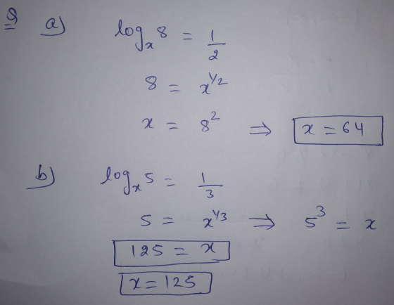 에 @ log, 8 2 Y2 3 = x = 82 ㅋ =64 20gs = - 31 3 3 5 Y3 X ㅋ is 2 185 그 X -125