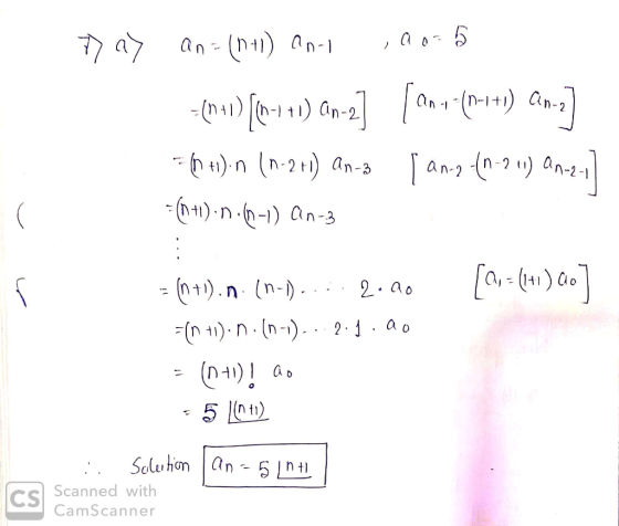 o ay an = (141) An-1 ,20-5 -(no) (141) On-2] [an a (pon) Cons] - (8 41). n (n.21) an-a fan-2 (n-20) An-2-17 = (hti).n.61-1) a