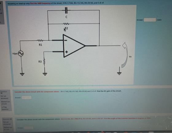 Assuming an ideal op-amp find the 3ds frequency of the circuit, if R1-1.7 KA, R2-112 KA, R3:20 KQ, and C-5 nf, HH but с Answe