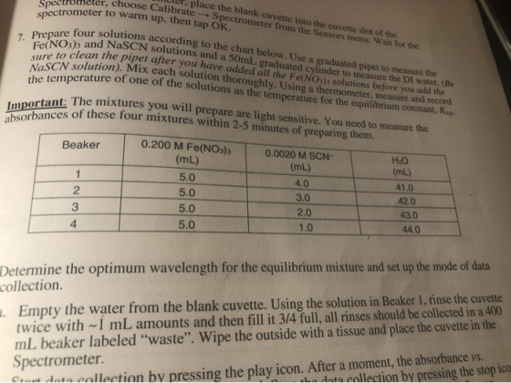 er, place the blank cuvette into the cuvette slot of the o choose Calibrate Spectrometer from the Sensors menu. Wait for the