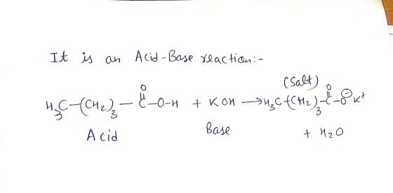It is an Acid-Base reaction: csalt) o our C-0-и + Кои эй,ct Acid Вале + И.0