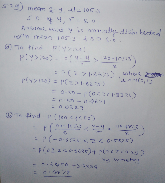 Assume mad y is nomallg di sh buera 0:0329 (100-1053 < y--H 110-loss p(ozz < 0.663s)十P(oAZco.sg ) by symetry o, abpst{十0.aaaG