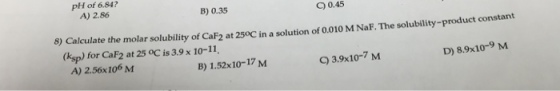Calculate the molar solubility of CaF_2 at 25degre