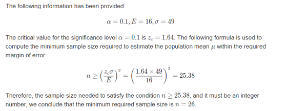 The following information has been provided: a 0.1, E 16, o = 49 = 0.1 is ze 1.64. The following formula is used to The criti