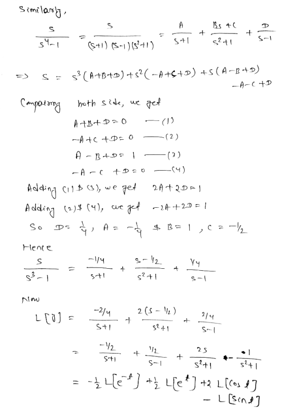 Similandy, Bs +C S-I s+l (S+)) (S-1 ) (s+1) s (A+B+D) + s? ( -A+s+D) +s ( A-R+D) -A-C +D Comporong hoth side, ue get (1) -(2