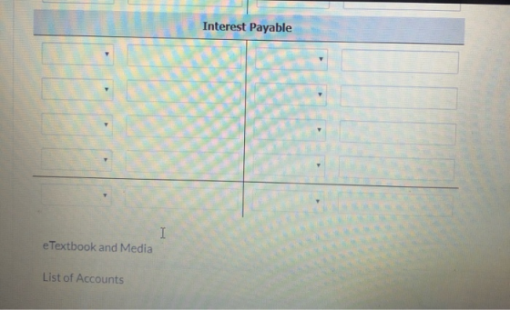 Interest Payable e Textbook and Media List of Accounts
