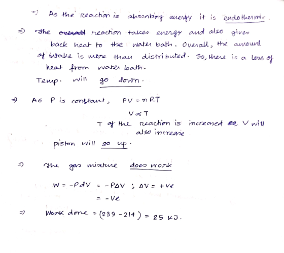 - =) As the reaction is absorbing energy it is endothermie. The overall reaction takes energy and also gives back heat to the