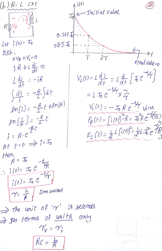 (b)R-L Ck ilt) ㄒㄧ·k_Tn: tial Value 0.367 Let i (o): To Fnalvale-o dt at thon, A,无 jin terms ot units C=L