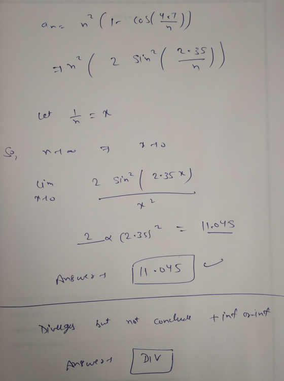 and n? (or cos(47) 2-35 am( 2 sim let ħ ER a ta 11 nen 2. Sin? ( 2635) Aro x 2 11.043 24 (2-355? a 11 .045 Answert +inf sinf