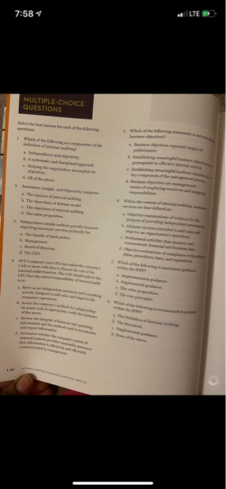 7:58 4 1 E - MULTIPLE-CHOICE QUESTIONS AVY When .com with The Ca s tle a . De that is