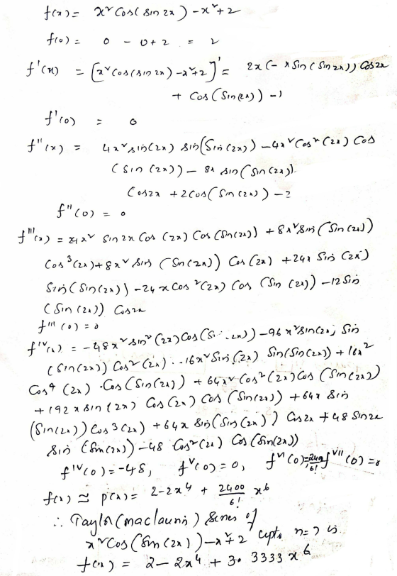 + 2 2 f(o) = - f(*) fra#Cool 810 2x ) -»*+2 from Carcos (81920) -- -* *2]a 2x C- & Sin (sin 2x)) Cosze + Cos (Sin (21) ) )