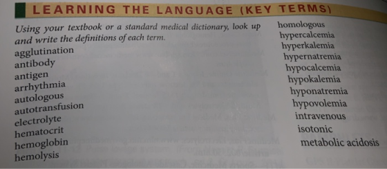 LEARNING THE LANGUAGE (KEY TERMS homologous Using your textbook or a standard medical dictionary, look up and write the defin