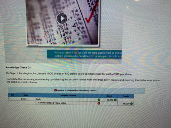 -43/16 14916 +20 634 77376 No-par stock is issued or not assigned a stato entire proceeds credited to a no-par stock ac Knowl