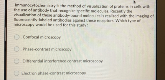 Immunocytochemistry is the method of visualization of proteins in cells with the use of antibody that recognize specific mole
