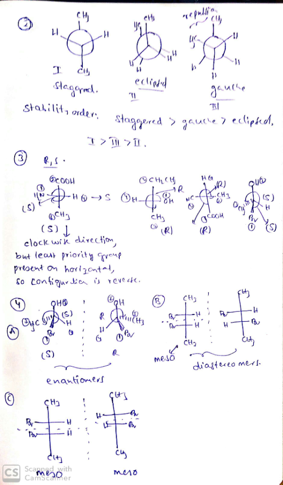 - eclipded Я ие stagormal. stability order. Staggered > gaucie T> III >11. CH₂CH HO R OCOOH D-5 OH-018 CH .CH WC- OH C каки (