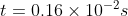 t=0.16\times 10^{-2} s