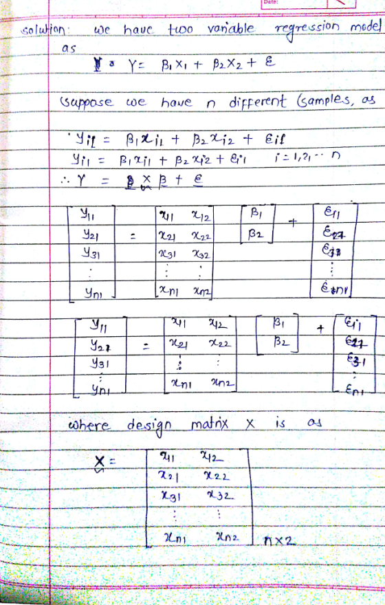 Date: de haue tuoo vanable escion mede a s toe have n dipperent Sample.s, os L 2] X22 3) ni S a4 L.n1 χ.n 2.