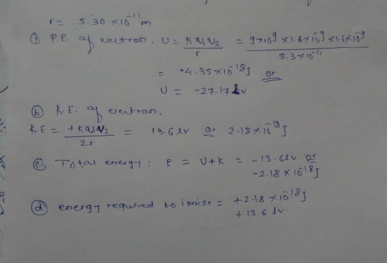 E. -To tou ener11 : E 0+k--13-c1v.pr -2.18 x 168 18 +13.6 I