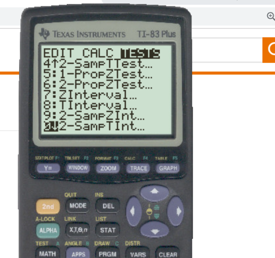 TI-83 Plus TEXAS İNSTRUMENTS EDIT CALC 6:2-ProPZTest... 7:ZInterval... 8: TInterval.. 9:2-SamPZInt... 3J2-SaMFTInt = MINDOwl