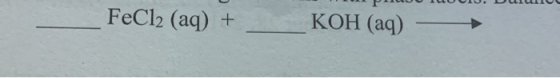 KOH (aq) FeCl2 (aq) +
