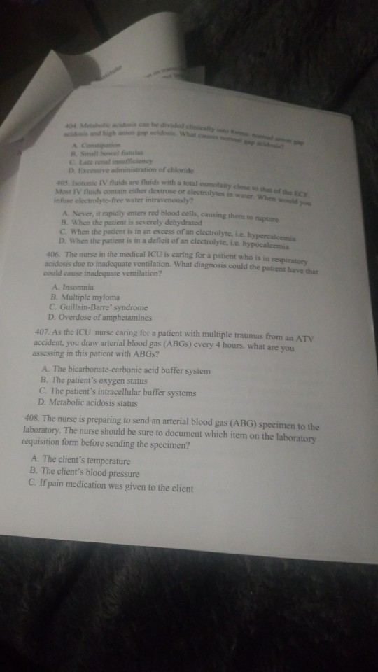 A Constipation D. Excessive administration of chloride 10 stone IV fluids are Huids with a total osmolaitych Most IV Mods con