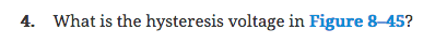 4. What is the hysteresis voltage in Figure 8-45?