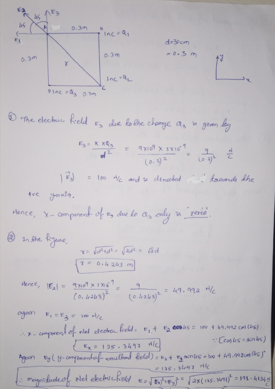 Es hs ls o.3m d-3ocm o.3m inc.a The eleche Reld due h the change as gran ey Lo.3) Hence, X-_ componen- In the. f Hence, lEal_ 엔지어 xixh= (0.hah3)2. x-Cem