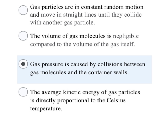 n Gas particles are in constant random motion and move in straight lines until they collide with another gas particle. The vo