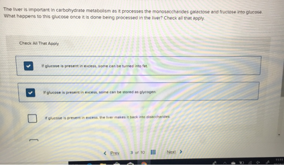 The liver is important in carbohydrate metabolism as it processes the monosaccharides galactose and fructose into glucose. Wh