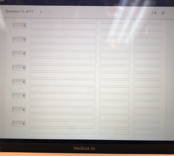 Question 11 of 11 < - /4 . . MacBook Air